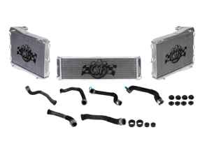 Radiador de aluminio para líquido refrigerante de agua y mangueras JUEGO DE 3. Porsche 718 Boxster Spyder / 718 Cayman GT4 / 991.2 GT3 / GT3 RS - 9P1121251, 9P1121252, 99610613802 - 7086, 7087, 7068